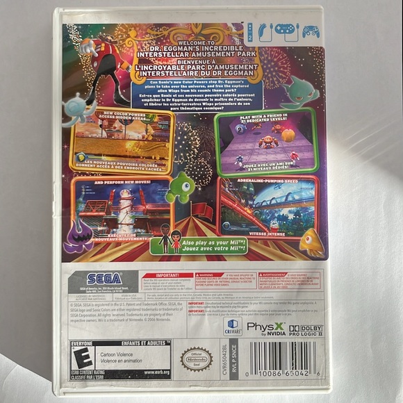 NINTENDO Wii - Sonic colors by sega game with instruction booklet - Picture 2 of 4
